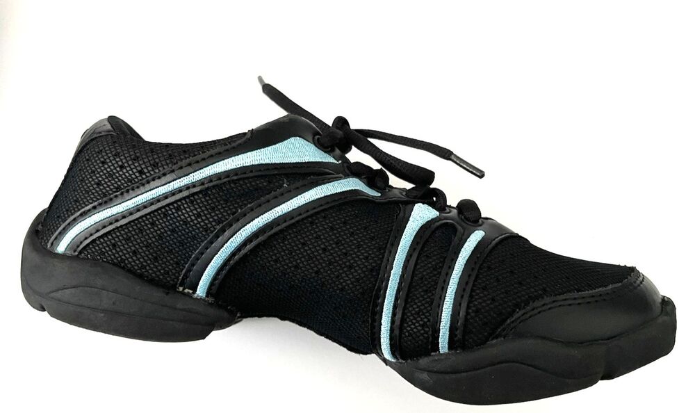 Capezio Bolt Dansneaker DS30 Women's  Black & Aqua Dance Shoe Sneaker Size 7 - Picture 7 of 8